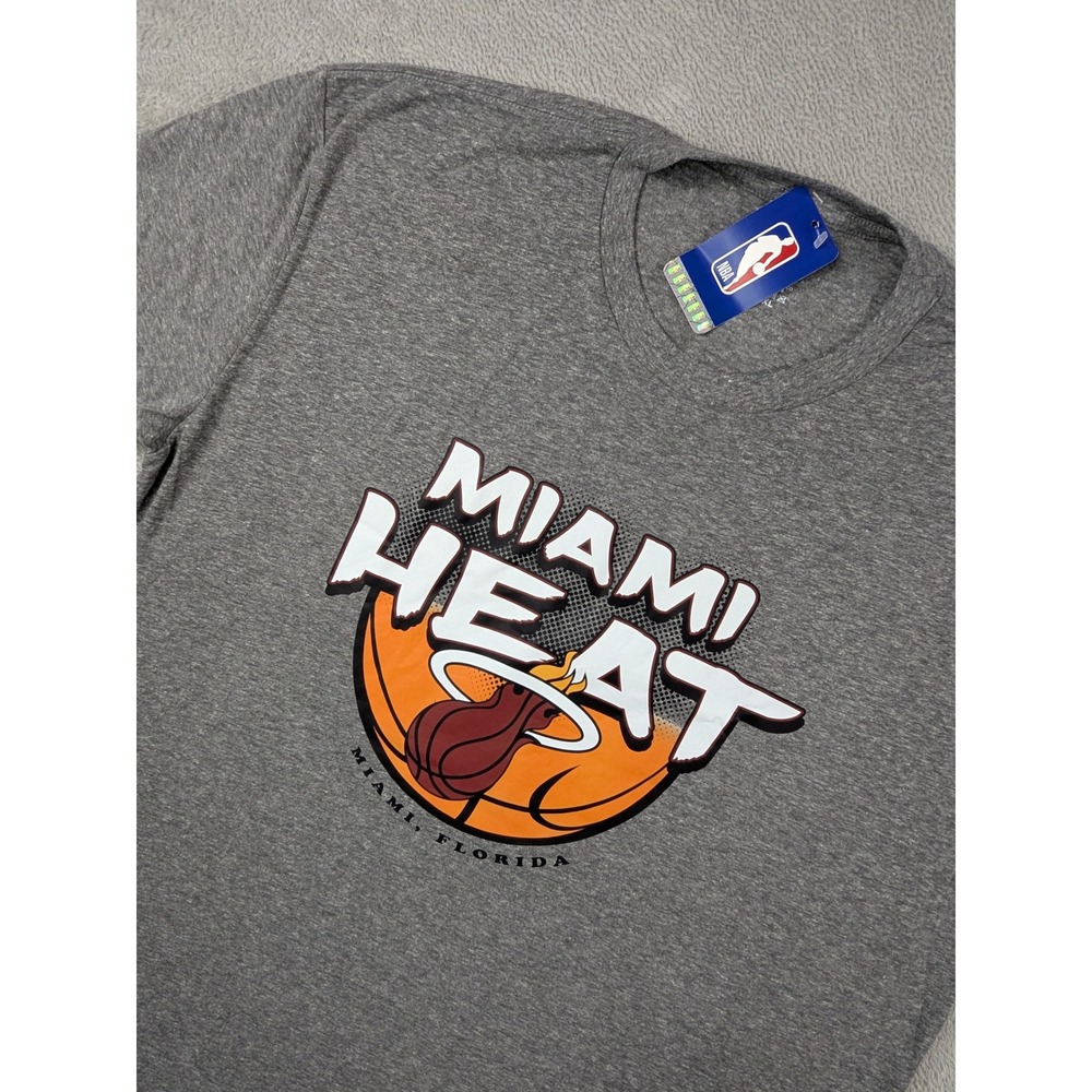 Blue 84 NBA Miami Heat Graphic T-Shirt Mens XXL Grey Tri-Blend New With Tags